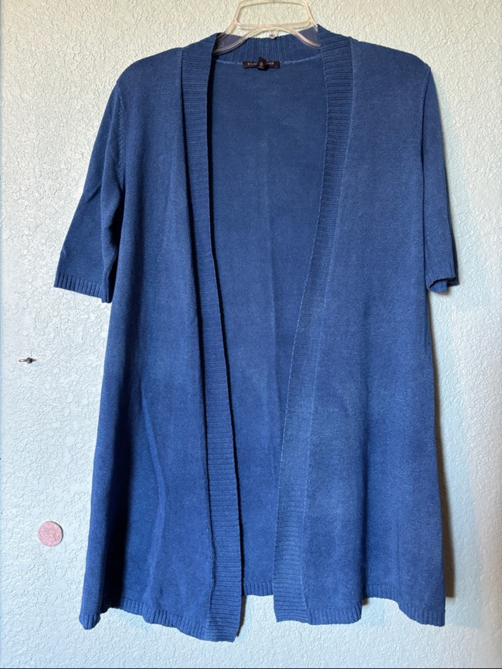 Unique Eileen Fisher Blue Women's Short-Sleeve Cardigan Sweater small - like new